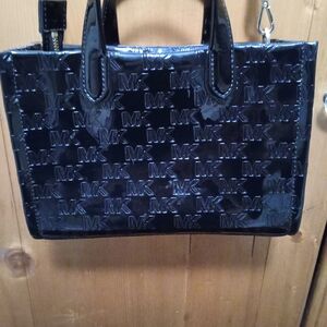 Michael Kors Glossy Black Logo Tote